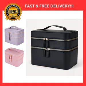 2 Tier Beauty Case Cosmetic Make Up bag Travel Case Includes Mirror** - Picture 1 of 14