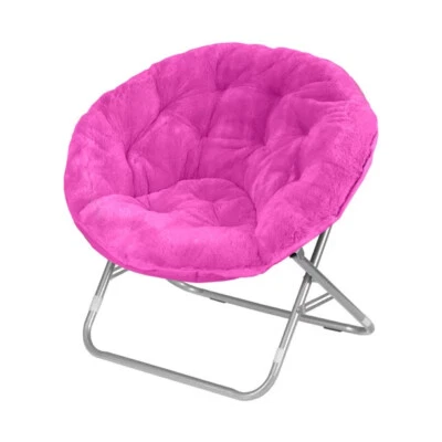 Silla de piel sintética plegable con marco de acero portátil para sala de estar dormitorio Foto 1 de 4