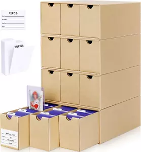 Card Storage Box for Toploader, 12 • 600 Count Cardboard Trading Card Organizer - Picture 1 of 12