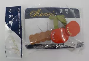 MIONNE BARRETTE KYUNG SUNG ACCESSORIES GIRLS SEQUINED BROWN HAIR CLIP CHERRIES - Picture 1 of 3