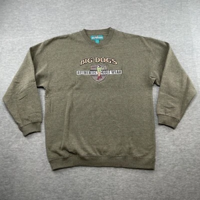 Big Dogs Sweater Men L Heathered Green Golf Wear Pullover 90s Crewneck VTG - Image 1 of 4