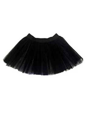 Girls Black Gothic 3 Layers Witch Halloween Tutu Skirt Fancy Dress One Size 6-14 - Image 1 of 3