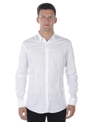Camicia Daniele Alessandrini Shirt Cotone Uomo Bianco C1657R12003707 2 - Immagine 1 di 4