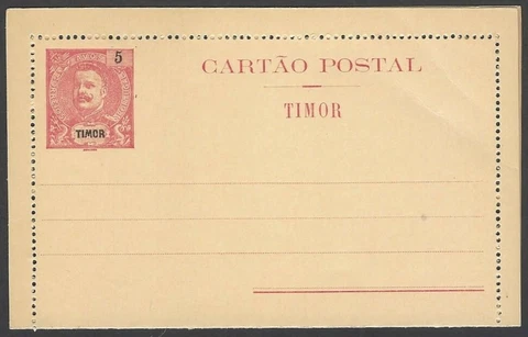 Timor 5a red King Carlos lettercard unused Cover