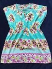 M&S Ladies Sea Green Floral Silk Mix Beach Cover-up - Sz Small