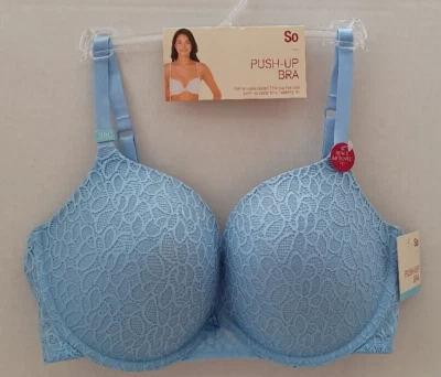 New SO Lace Push Up Bra Size 38C Hepatica Blue Style ZG83B239R - Image 1 of 3