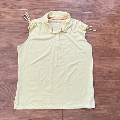 Polo de golf sin mangas Lady Hagen talla L amarillo Hydro-Dri corbata de hombro Foto 1 de 4