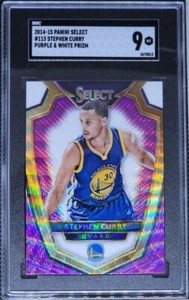 2014-15 Select Stephen Curry #113 Purple Prizm & White SGC 9