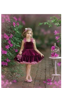 Dollcake Charity Burgandy Red Velvet Holiday Special Dress size 6 NWT - Picture 1 of 3
