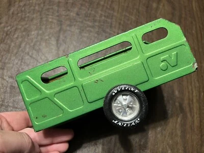 Vintage Nylint Green Farm Trailer Metal Pressed Steel Utility Trailer - Image 1 of 4