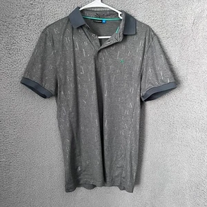 J Lindeberg Shirt Mens Medium Grey Short Sleeve Regular Fit TX Jersey Polo Golf - Picture 1 of 11