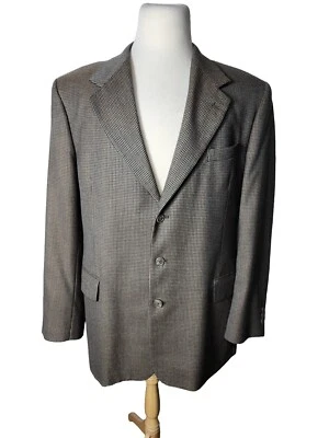 Abrigo deportivo John Henry para hombre talla 46L marrón topo pata de gallo mezcla de poli lana S2 Foto 1 de 4