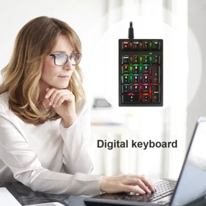 21 Key Digital Keyboard Wired Driver Free RGB Backlit Wired Keyboard for Game PC - Picture 1 of 11