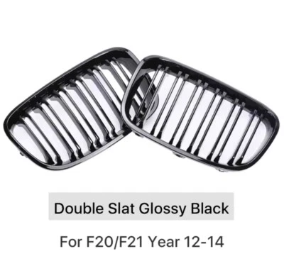 Griglia anteriore doppia stecca nera lucida per BMW Serie 1 F20 F21 2011-2014 - Imagen 1 de 4