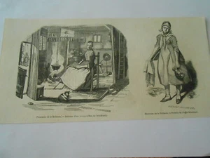 Gravure 1846 - Souvenirs de Hollande Interieur maison Ems une servante - Picture 1 of 1