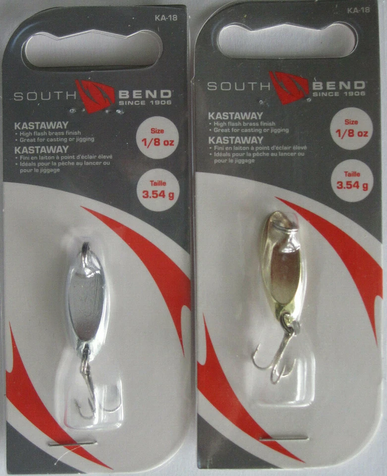 2 - Cucharas SOUTH BEND KAST-A-WAY - 1/8 OZ. - Oro y cromo  Foto 1 de 1