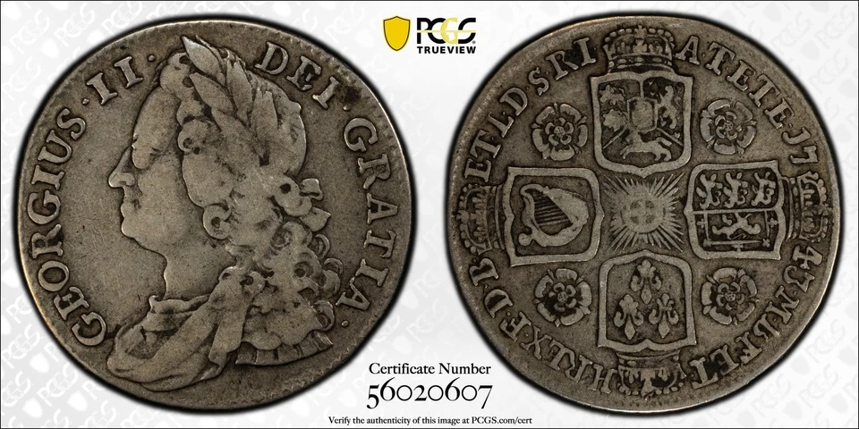 1743 Great Britain Silver SHILLING PCGS VF-25 S-3702 - Image 1 of 1