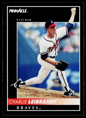 1992 Pinnacle #423 Charlie Leibrandt Atlanta Braves - Image 1 of 2