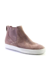 Vince Mens Suede Elastic Slip-On High Top Round Toe Sneakers Pink Size 9.5 - Picture 1 of 5