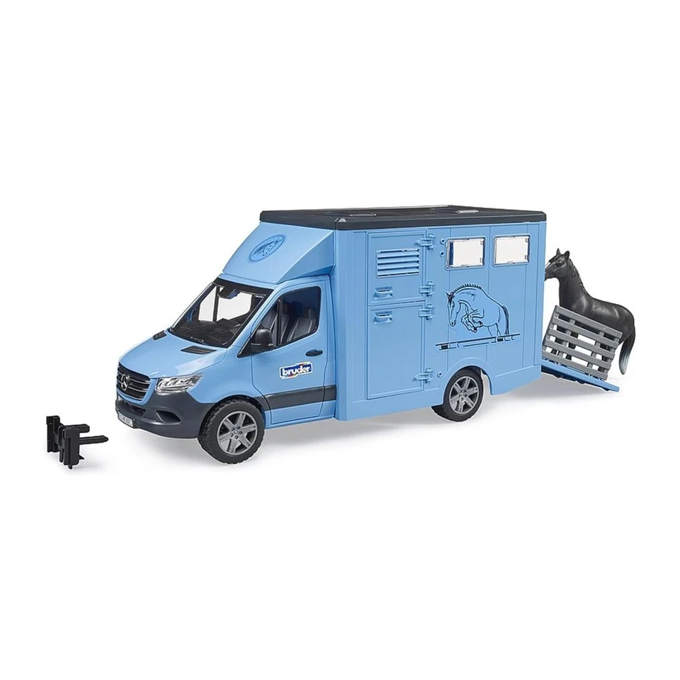 Bruder 02674 - Mercedes Benz Sprinter Trasporto Cavalli con Cortile, Fattoria - Immagine 1 di 4