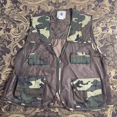 Northwest Territory Hunting Camo Vest Men's XXL Shotgun Shell Holder Pockets Zip - Image 1 of 4