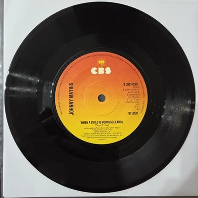 Johnny Mathis - When a child is born (Soledo) - EX 7" vinyl single UK 1976 Xmas - Image 1 of 2