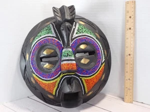 Westafrikanische GROSSE 12" Ashanti Buluba Ghana Maske handgefertigt einzigartig Stamm Wandkunst - Bild 1 von 7