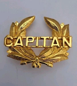 NOS Capitan Gold Tone Hat Badge - Picture 1 of 7