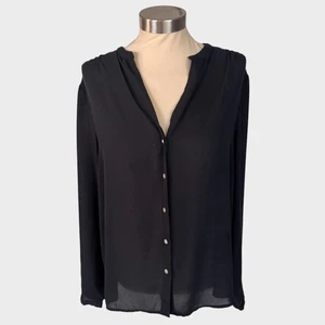 Blusa A New Day para mujer XL negra transparente con botones delanteros - Imagen 1 de 7