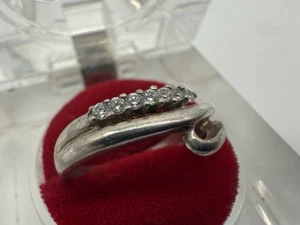 25E25- VINTAGE 925 SILBER DAMEN RING EDEL ELEGANT MIT ZIRKONIA GR.60 - Bild 1 von 9