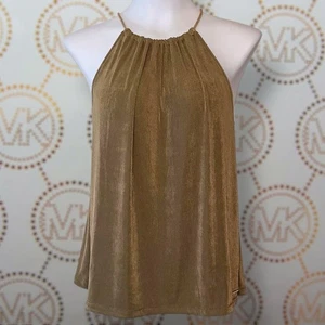 Michael Kors Neckholder-Top schimmernd goldgrün Glamourös mit Goldakzenten - M - Bild 1 von 9