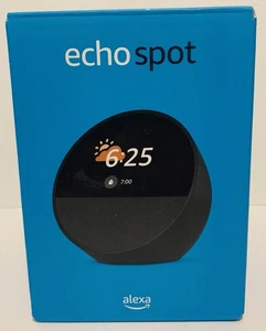 Altavoz Bluetooth Inteligente Amazon Echo Spot BV84J9 Negro NUEVO CAJA ABIERTA - Imagen 1 de 4