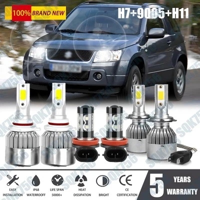 Combo de bombillas antiniebla altas/bajas faros LED para Suzuki Grand Vitara 2006-2013 6X Foto 1 de 4