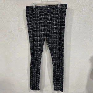 Cuddl Duds ClimaRight XL Hose Leggings schwarz weiß Muster Polyester Elasthan - Bild 1 von 6