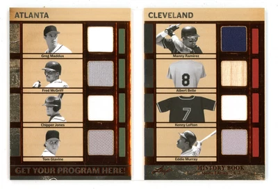 2025 Leaf History Book 8 GU Patch Atlanta Braves vs Cleveland '95 WS Program /25 - Image 1 of 2
