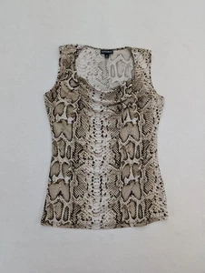 Fashion Bug Women's Top Size M Snakeskin Animal Print Stretch Knit Tank - Picture 1 of 14