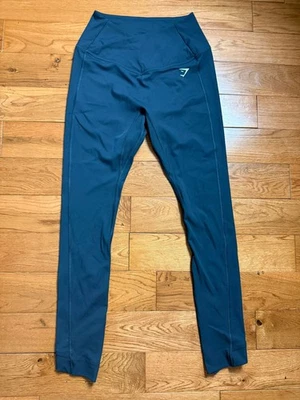 Gymshark 女式交叉打底裤轻便,蓝色,尺寸 S — 第 1/3 张图片