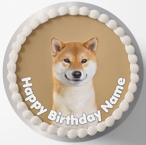 EDIBLE Shiba Inu Doge Dog Cake Topper Birthday Party Wafer Paper / icing 19cm - Picture 1 of 8
