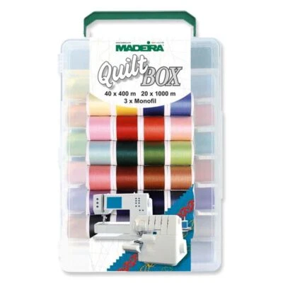 Madeira Quiltbox Aerofil No.120 - Multisparpack 63 Garnspulen Nähen + Overlock - Bild 1 von 3