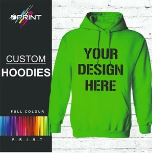 Personalised Hoodie Custom Printed Hoodie Unisex Jumper Top Workwear - Picture 1 of 14