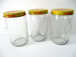 Vintage Peter Pan Peanut Butter Jars Set of 3 Anchor Glass, Owens Illinois. Kerr - Picture 1 of 8