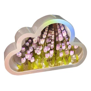 1pcs DIY Tulip Night Light ,Artificial Flower Sea Cloud Mirror Tulip Night Light - Picture 1 of 9