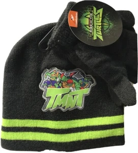 TMNT Toboggan Winter Hat Cap Gloves Set NWT RISE of TEENAGE MUTANT NINJA TURTLES - Picture 1 of 5