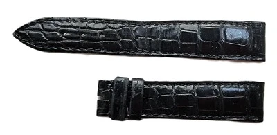 正品宝玑闪亮黑色皮革表带 18/16 毫米,74+111 毫米原始设备制造商瑞士 — 第 1/2 张图片