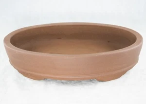 Oval Yixing Zisha Bonsai Pot, Cactus & Succulent Planter  14"x 9.5"x 3.5" + Mesh - Picture 1 of 5