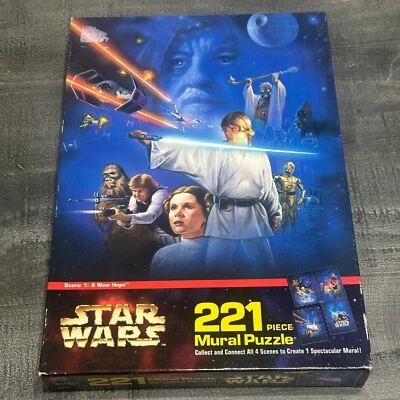 New Milton Bradley Star Wars Scene 1 A New Hope 221 Piece Mural Puzzle Vintage  - Image 1 of 4
