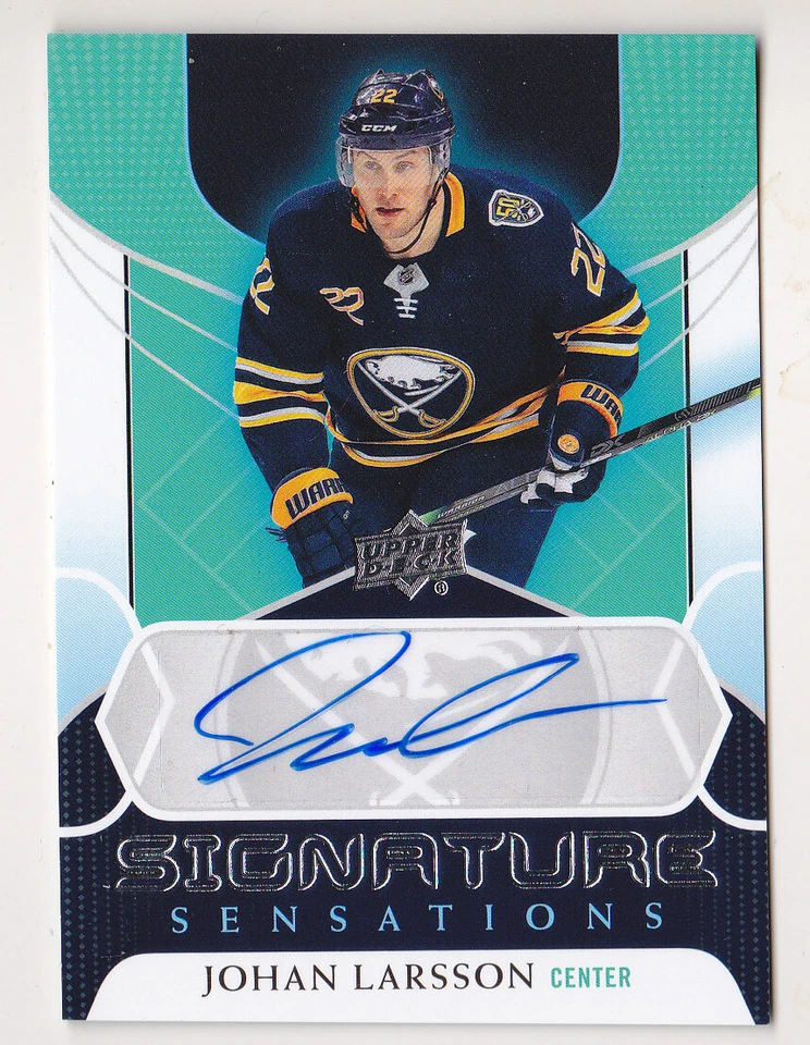 20-21 Upper Deck Johan Larsson Auto SIGNATURE SENSATIONS Sabres 2020 - Image 1 of 1