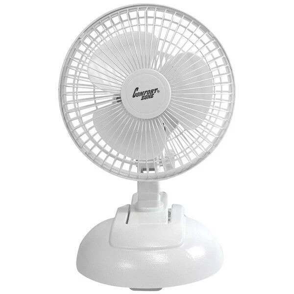 Comfort Zone CZ6XMWT-EC 6 inch Clip Fan - White (CZ6XMWT)