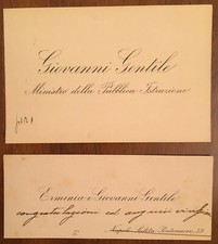 Biglietti da visita di Giovanni Gentile