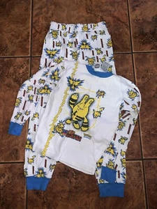 Vintage 90s Official Nintendo Pokemon Boys Long Sleeve Electric 2-Piece Pajamas - Picture 1 of 4